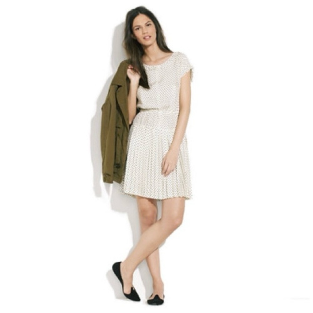 Alexa Chung for Madewell Betty Tea Dress in Black and Cream Polka Dot